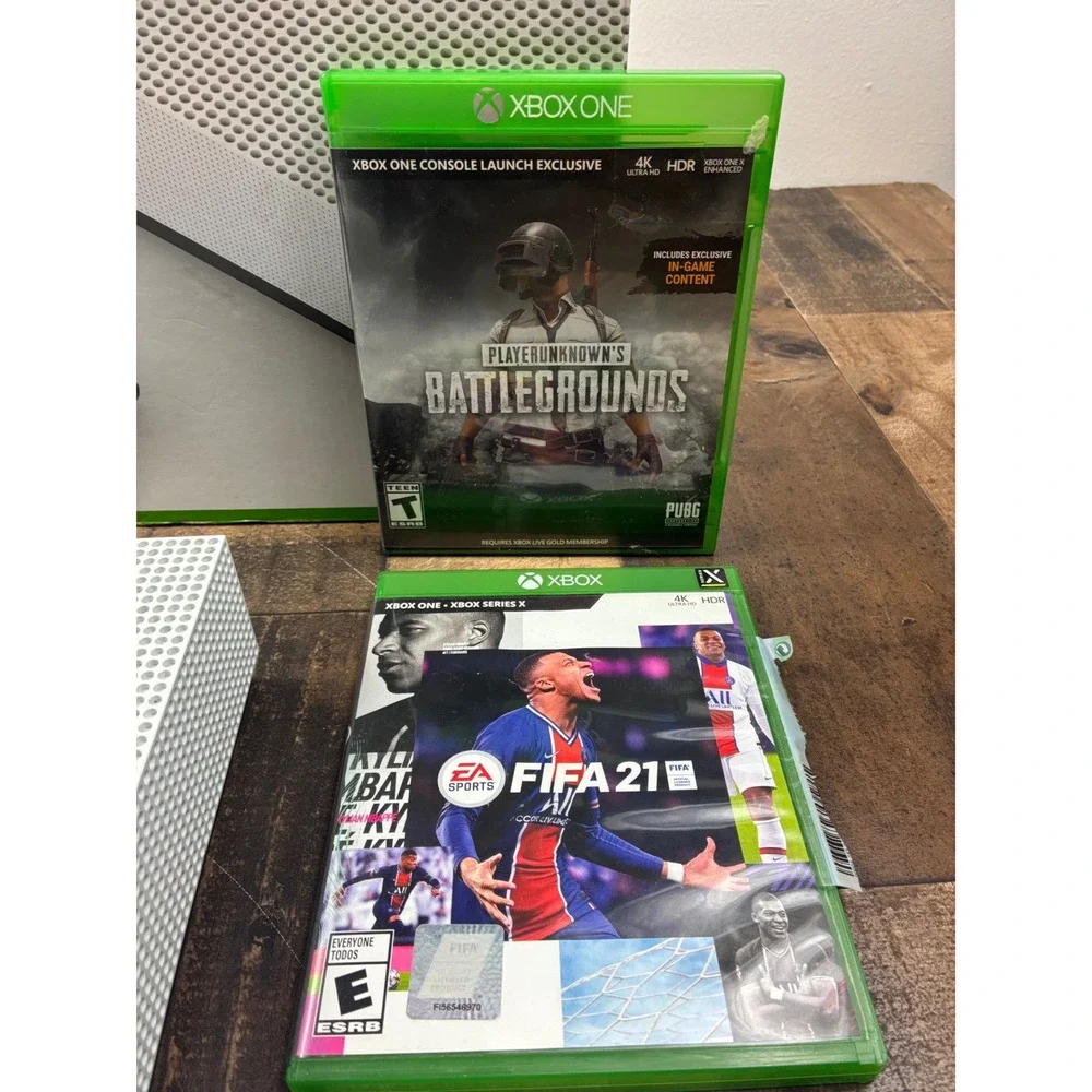 Microsoft Xbox One S 1TB Console White Bundle with 4 Games FIFA 21 PUBG ReCore